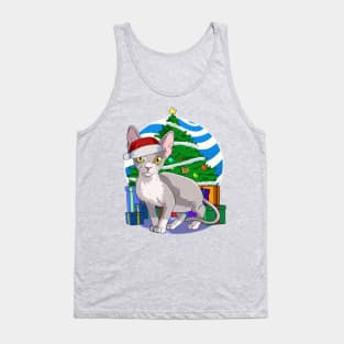 Devon Rex Cat Santa Christmas Gift Tank Top